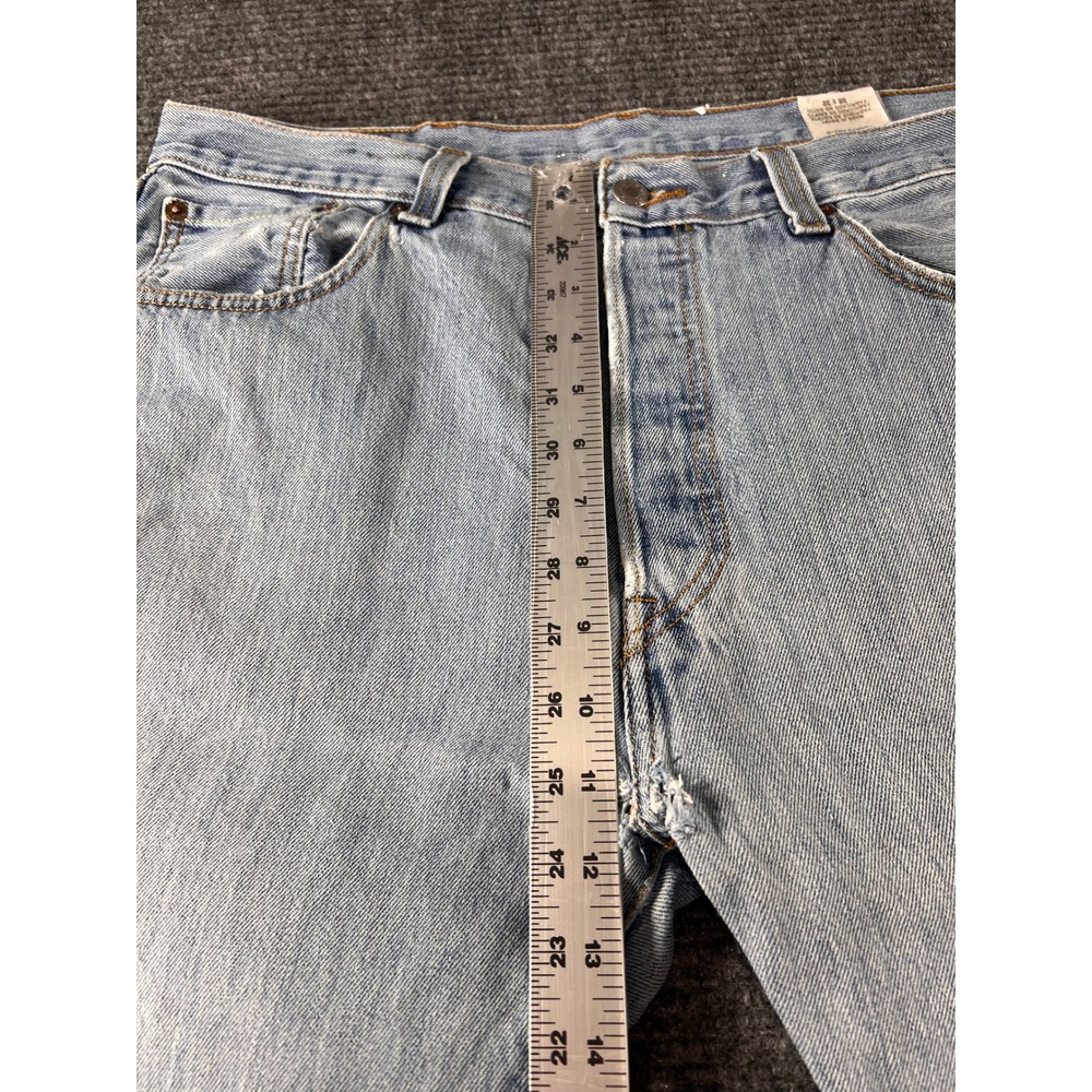 Vintage Levis 501 XX Jeans Mens 32x29 Light Wash USA Distressed Button Fly Denim - Picture 3 of 16